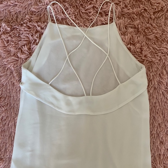 ⚡️White Chiffon Tank Top w/ Ruffle⚡️ - Picture 3 of 3